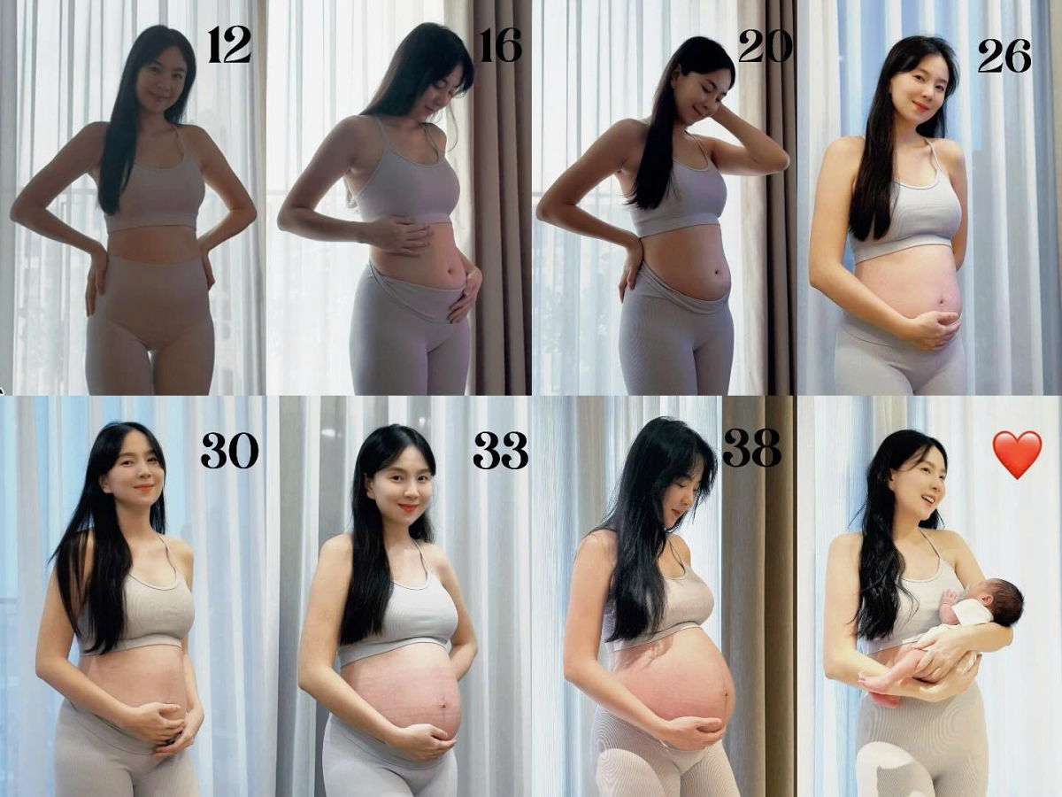 MC Mai Ngọc đăng tải những hình ảnh về sự thay đổi vóc dáng từ khi bắt đầu mang thai 12 tuần cho tới hiện tại - em bé đã chào đời. Đây là lần đầu tiên Mai Ngọc công khai những hình ảnh này. Cô cũng cập nhật tình hình cân nặng hiện tại rằng đã về lại cân nặng cũ là 58kg, chỉ 20 ngày sau sinh.