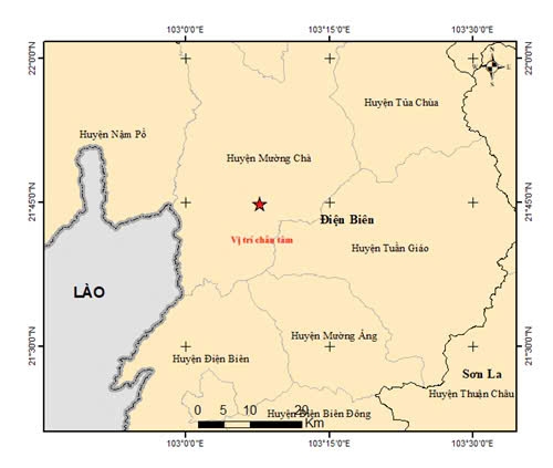 Điện Biên xảy ra động đất mạnh 5.0 độ, tâm chấn tại Mường Chà