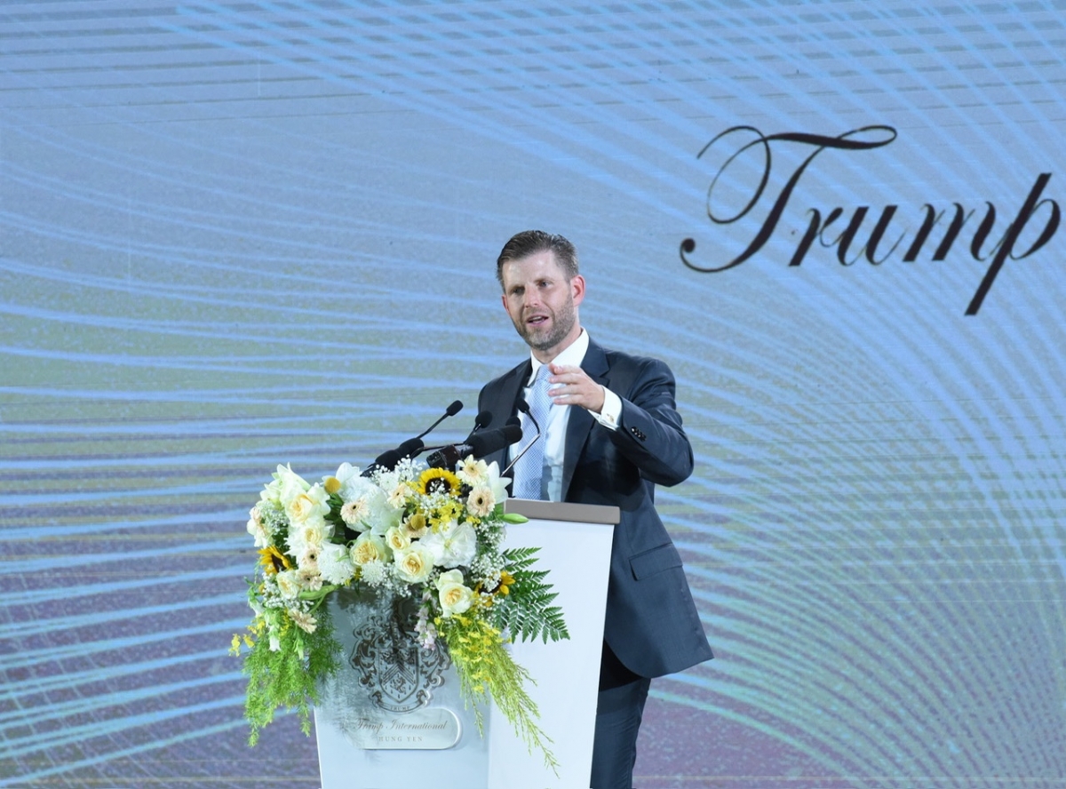 Ông Eric Trump (con trai của Tổng thống Mỹ Donald Trump) phát biểu tại lễ khởi công