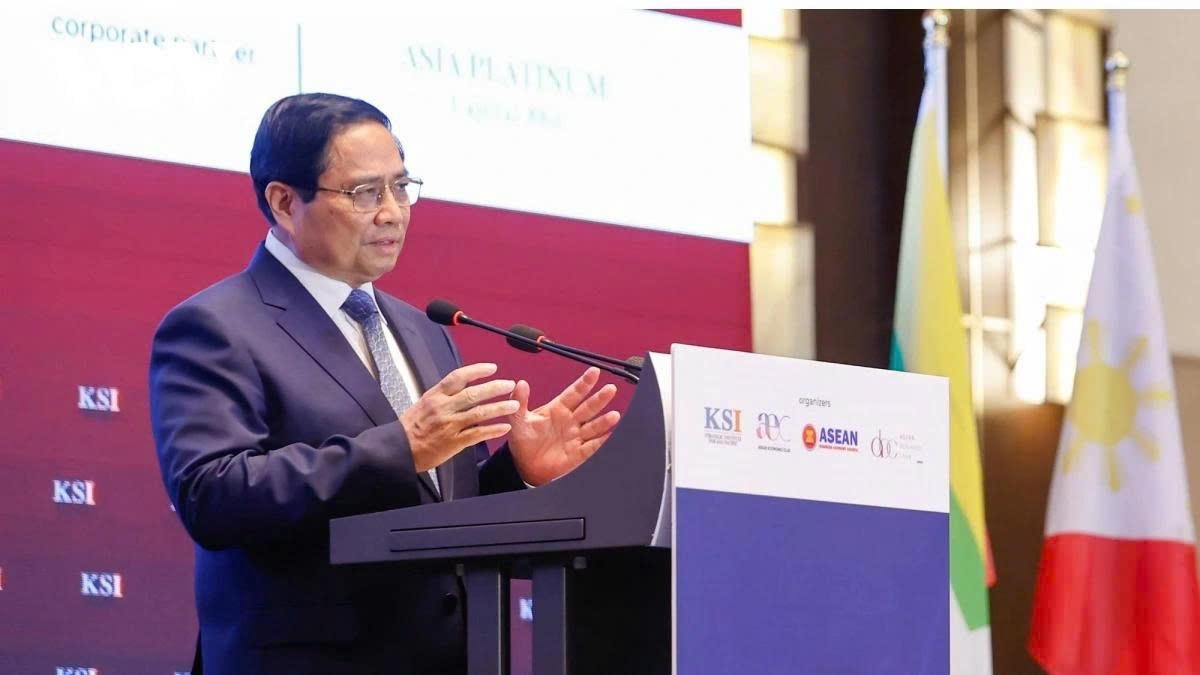 Thủ tướng Phạm Minh Chính phát biểu tại diễn đàn Lãnh đạo và Đối tác ASEAN
