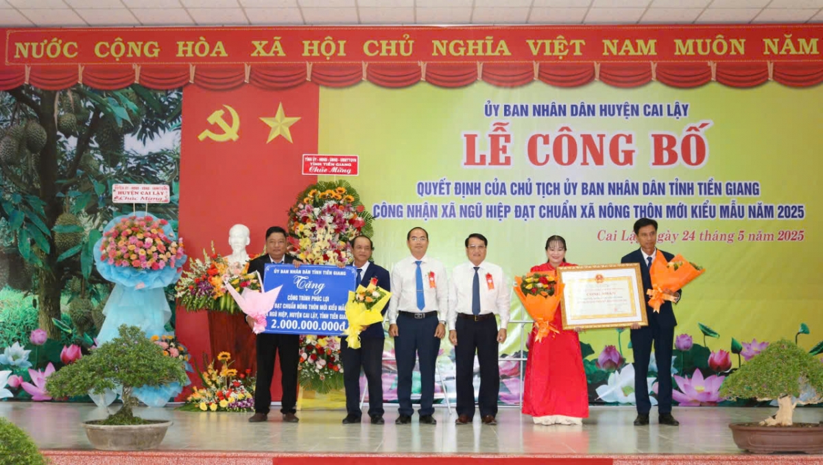 Xã Ngũ Hiệp, huyện Cai Lậy vừa ra mắt xã nông thôn mới kiểu mẫu