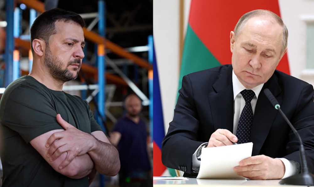 Tổng thống Ukraine Volodymyr Zelensky và Tổng thống Nga Vladimir Putin. Ảnh: Reuters