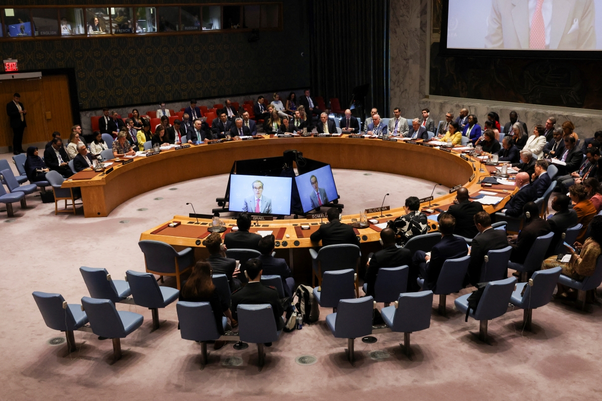 Cuộc họp của Hội đồng Bảo an Liên Hợp Quốc về xung đột Iran - Israel ngày 20/6. Ảnh: Reuters