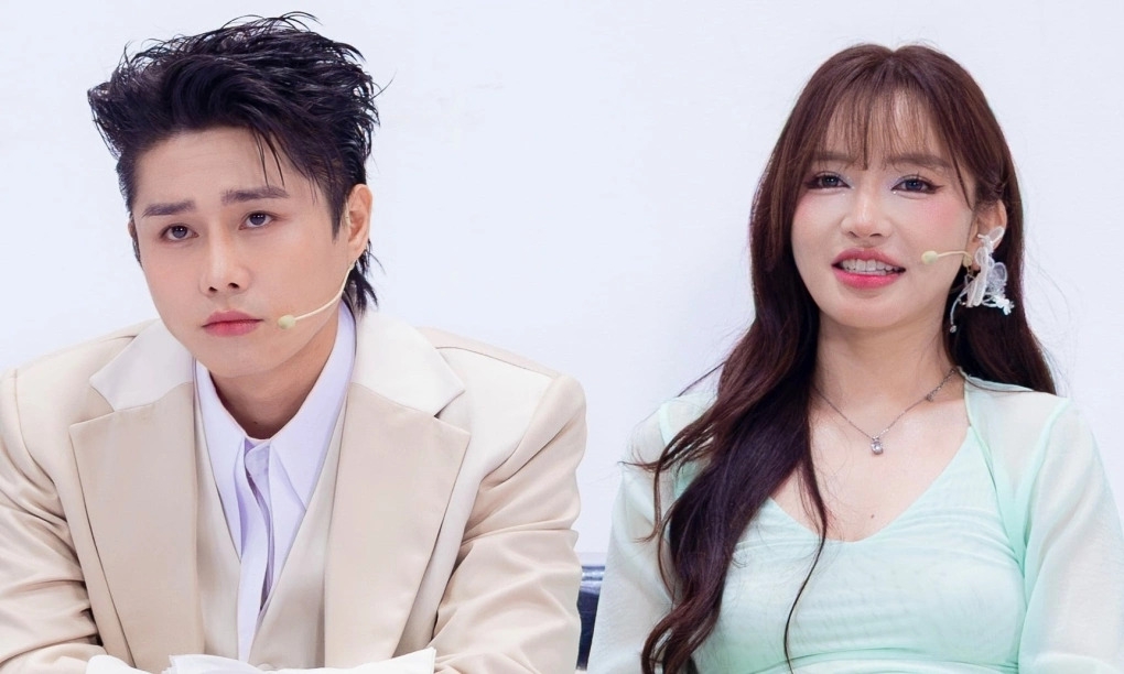 Sao Việt 29/6: Tăng Duy Tân xưng "anh" với Bích Phương dù kém bạn gái tin đồn 6 tuổi, trong một cảnh quay ở tập phát sóng tối 28/6 của "Em xinh say hi". Ảnh: BTC