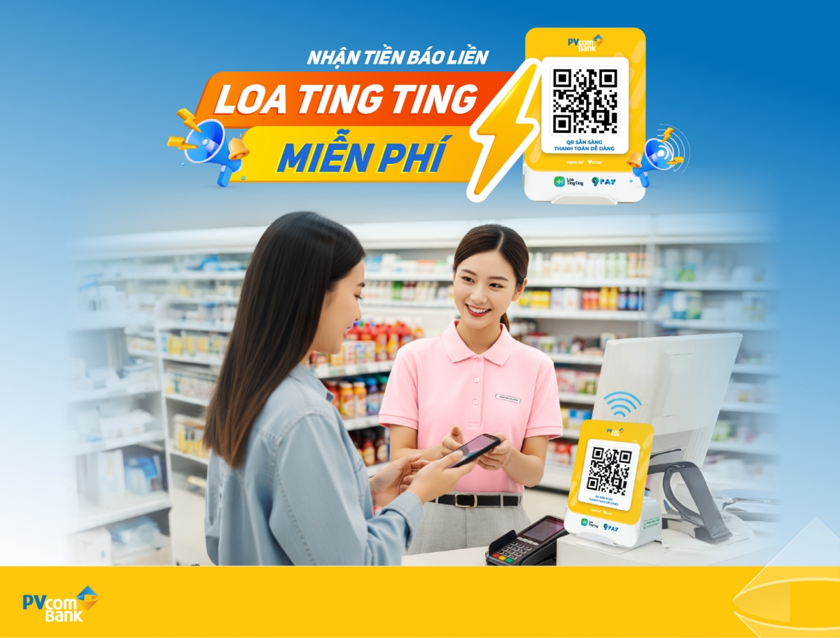 PVcomBank triển khai loa thông báo biến động số dư cho khách hàng hộ kinh doanh