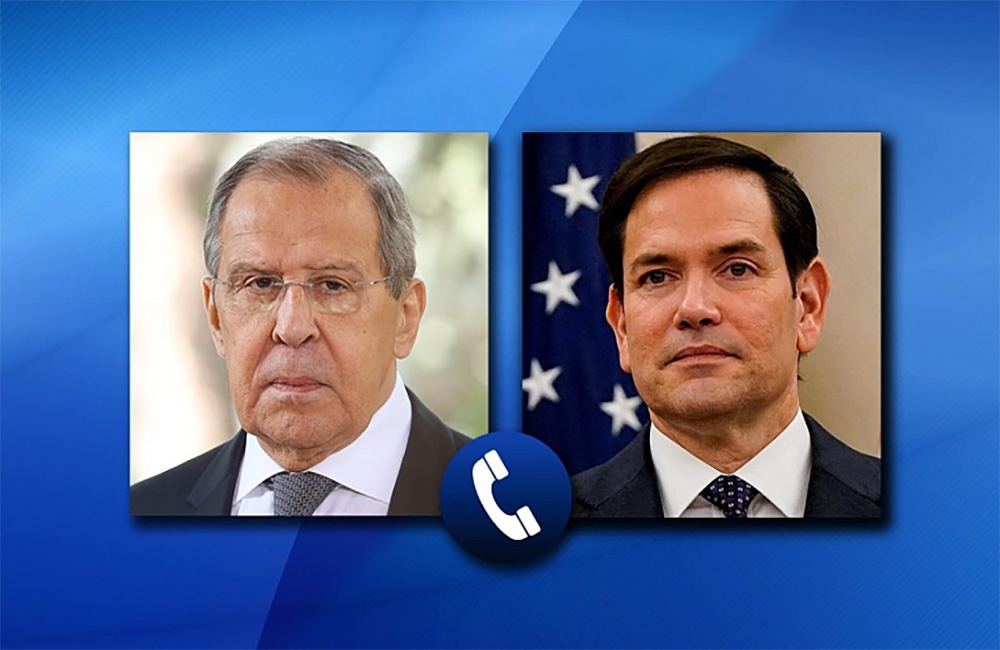 Ngoại trưởng Nga Sergey Lavrov điện đàm với Ngoại trưởng Mỹ Marco Rubio. Ảnh: Bộ Ngoại giao Nga