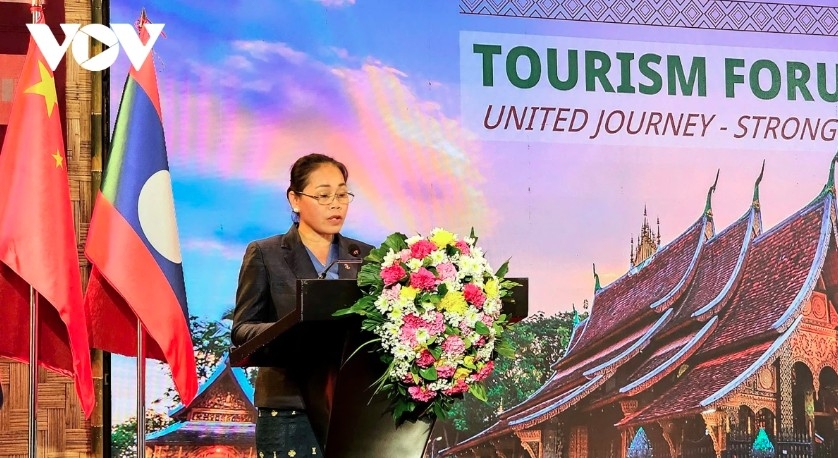 Lao Deputy Minister of Information, Culture and Tourism, Darany Phommavongsa, addresses the event