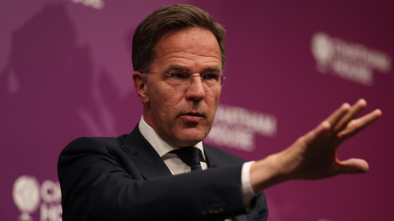 Tổng thư ký NATO Mark Rutte phát biểu tại Viện nghiên cứu Chatham House ở London. Ảnh: RT
