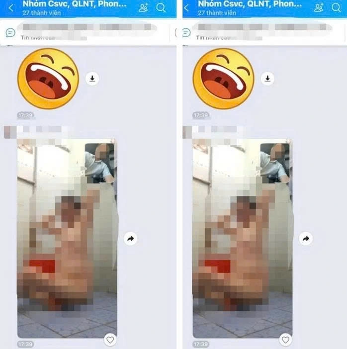 Hình ảnh dung tục mà hiệu trưởng gửi lên nhóm zalo của nhà trường.