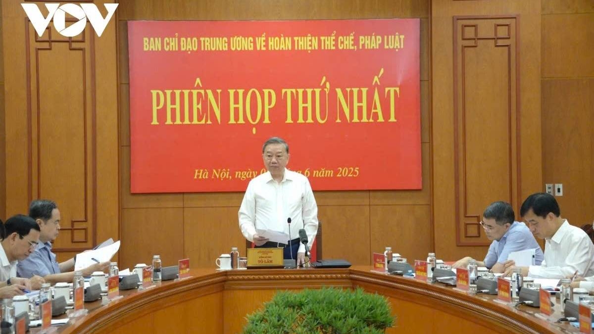 Sáng 5/6, Tổng Bí thư Tô Lâm - Trưởng Ban Chỉ đạo chủ trì phiên họp thứ nhất Ban Chỉ đạo Trung ương về hoàn thiện thể chế, pháp luật