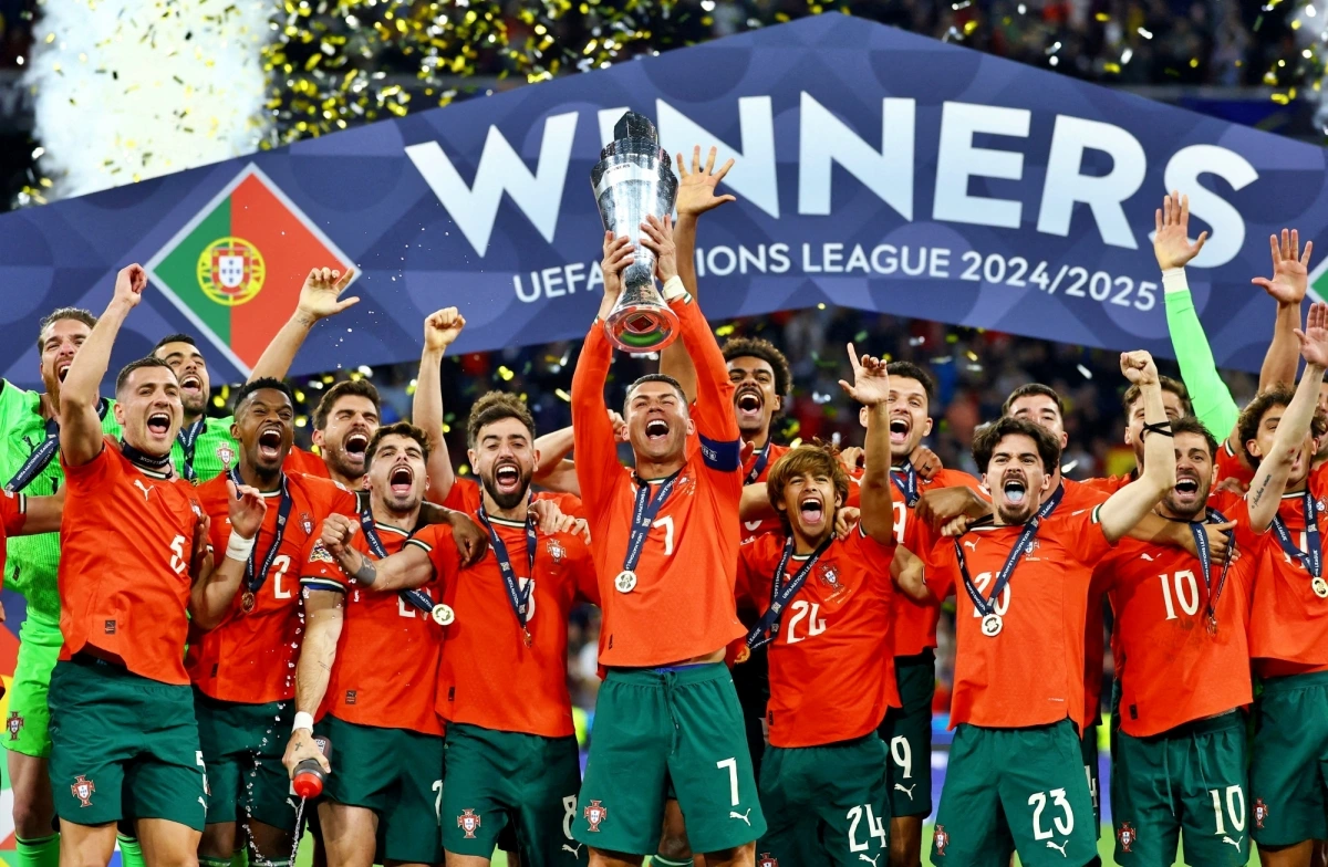 Bồ Đào Nha đánh bại Tây Ban Nha để lên ngôi vô địch UEFA Nations League 2024/2025. (Ảnh: Reuters)