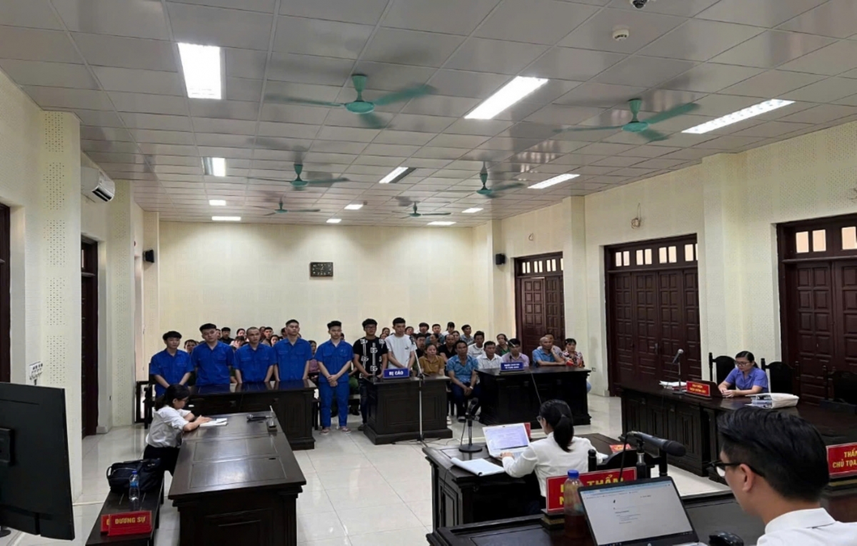 Các bị cáo tại phiên tòa
