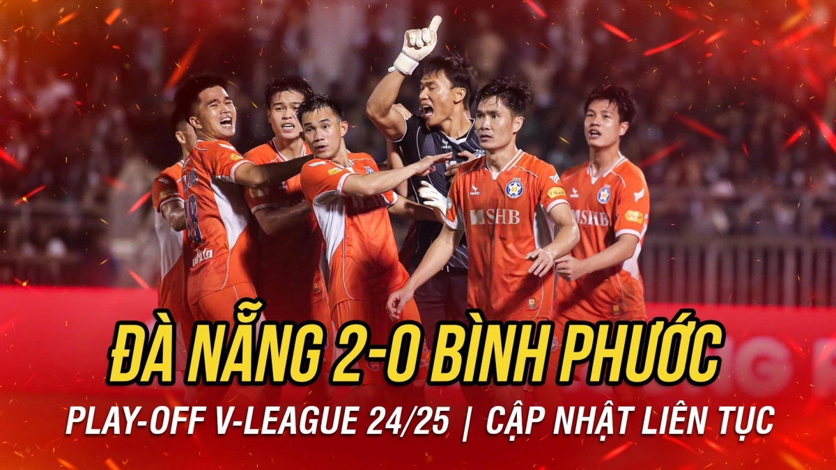 Đà Nẵng dẫn trước với tỉ số 2-0.