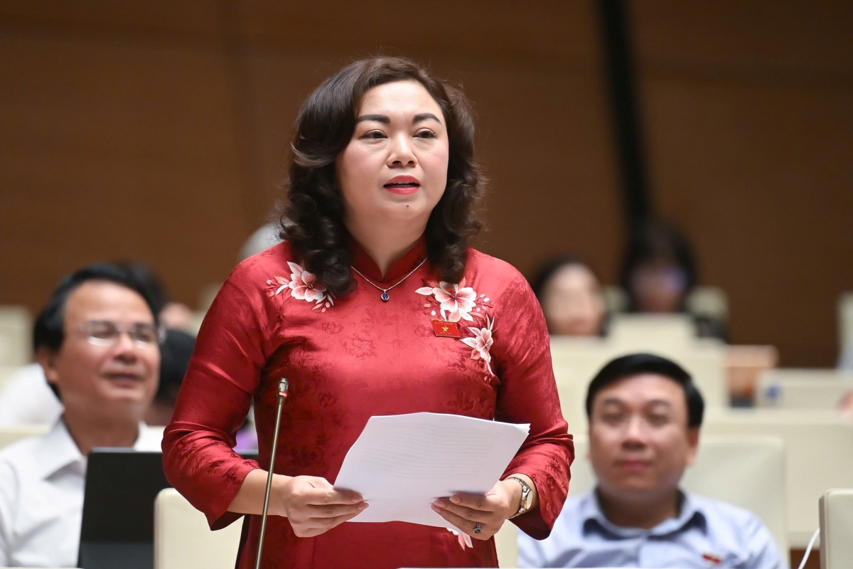 Đại biểu Đặng Bích Ngọc - Đoàn ĐBQH tỉnh Hòa Bình. (Ảnh: Quốc hội)