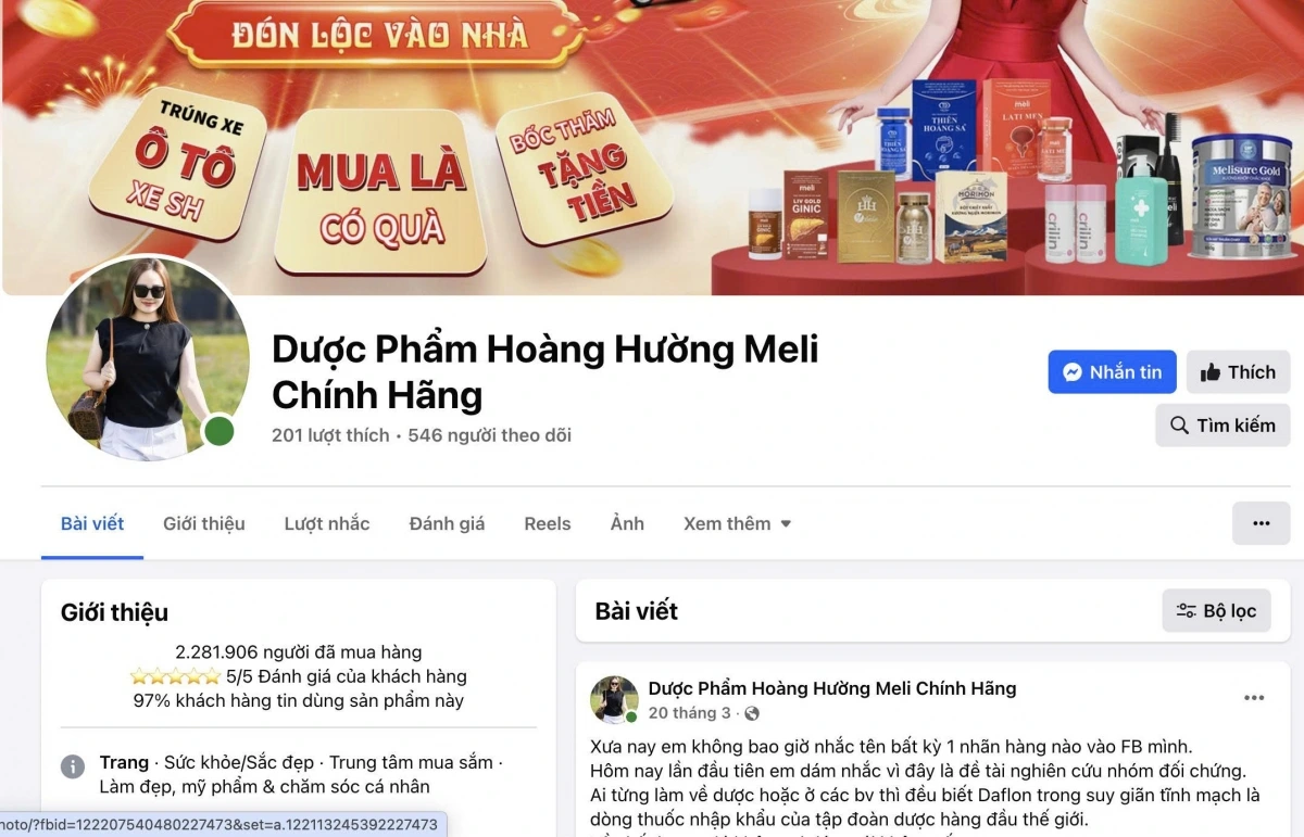 "Dược phẩm Hoàng Hường meli chính hãng" được Bộ Y tế "réo" tên