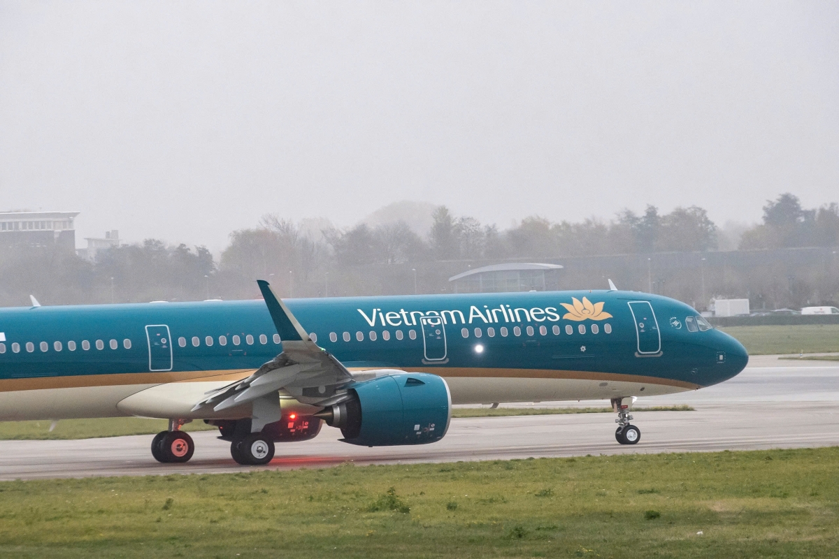 Máy bay của Vietnam Airlines tại sân bay Nội Bài (Hà Nội).