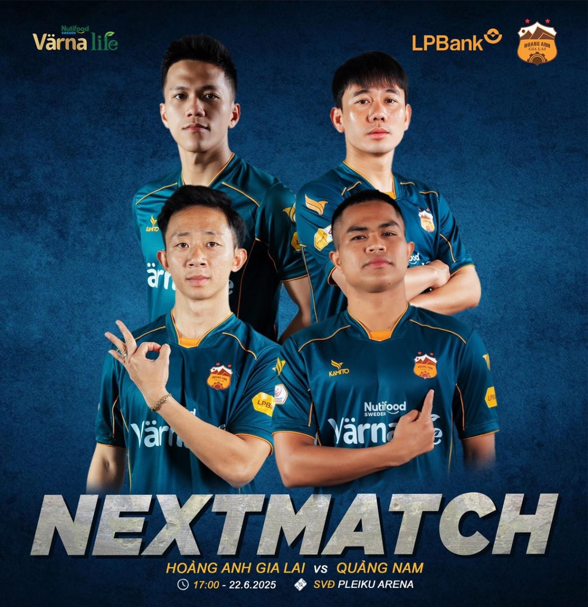  4 cầu thủ Bảo Toàn, Minh Vương, Ngọc Quang, Quang Nho nhiều khả năng chia tay HAGL sau trận đấu ngày 22/6. (Ảnh: HAGLFC). 
