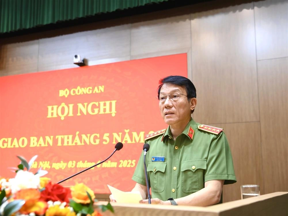 Bộ trưởng Bộ Công an - Đại tướng Lương Tam Quang phát biểu tại Hội nghị