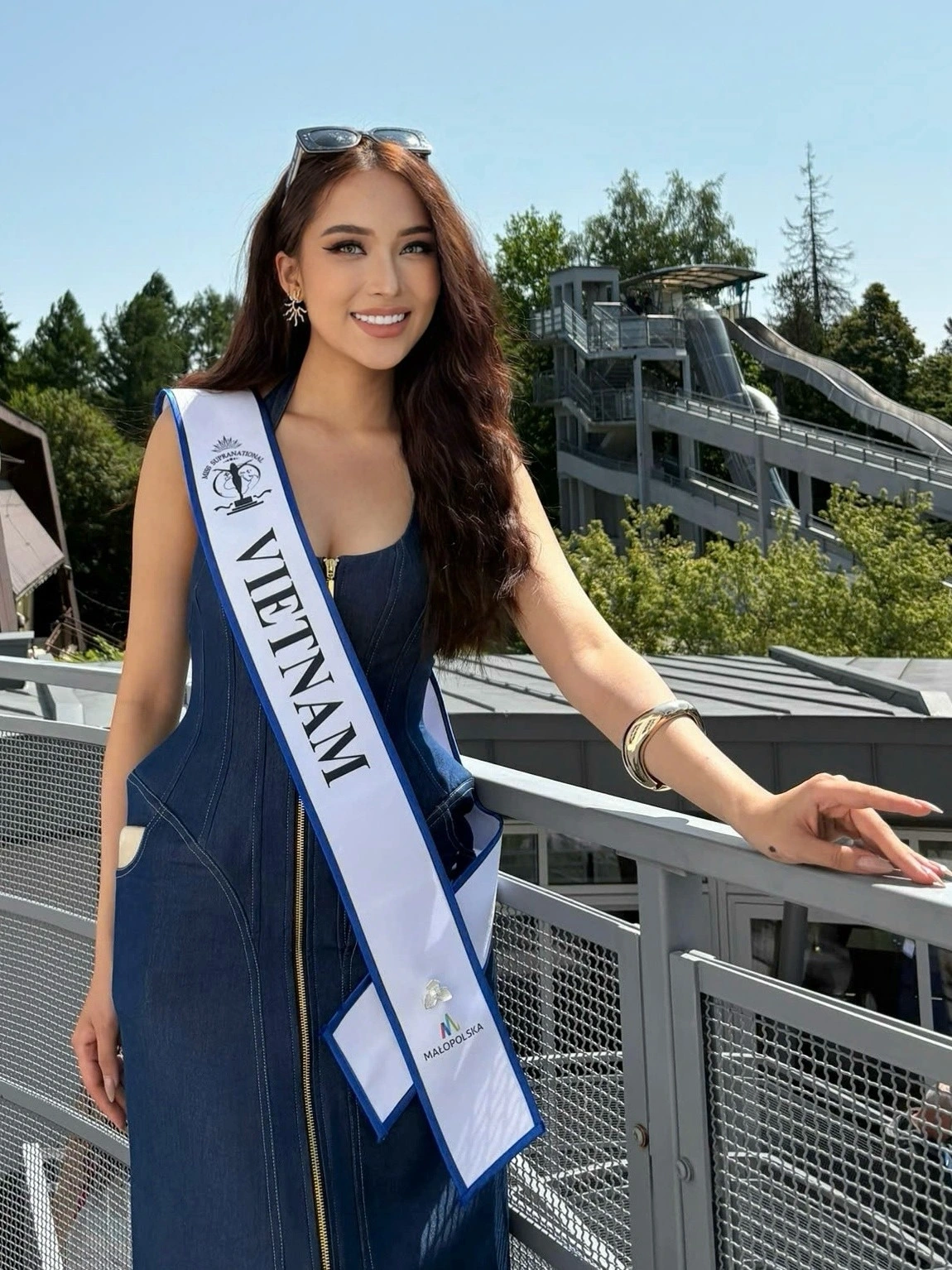 Hoa hậu Kỳ Duyên tại đấu trường Miss Supranational 2025. Ảnh: NVCC