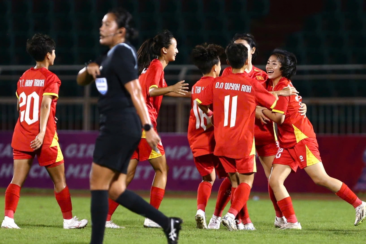 U19 nữ Việt Nam sẽ chạm trán U19 nữ Lào ở lượt trận cuối vòng bảng giải U19 nữ Đông Nam Á 2025. (Ảnh: VFF)
