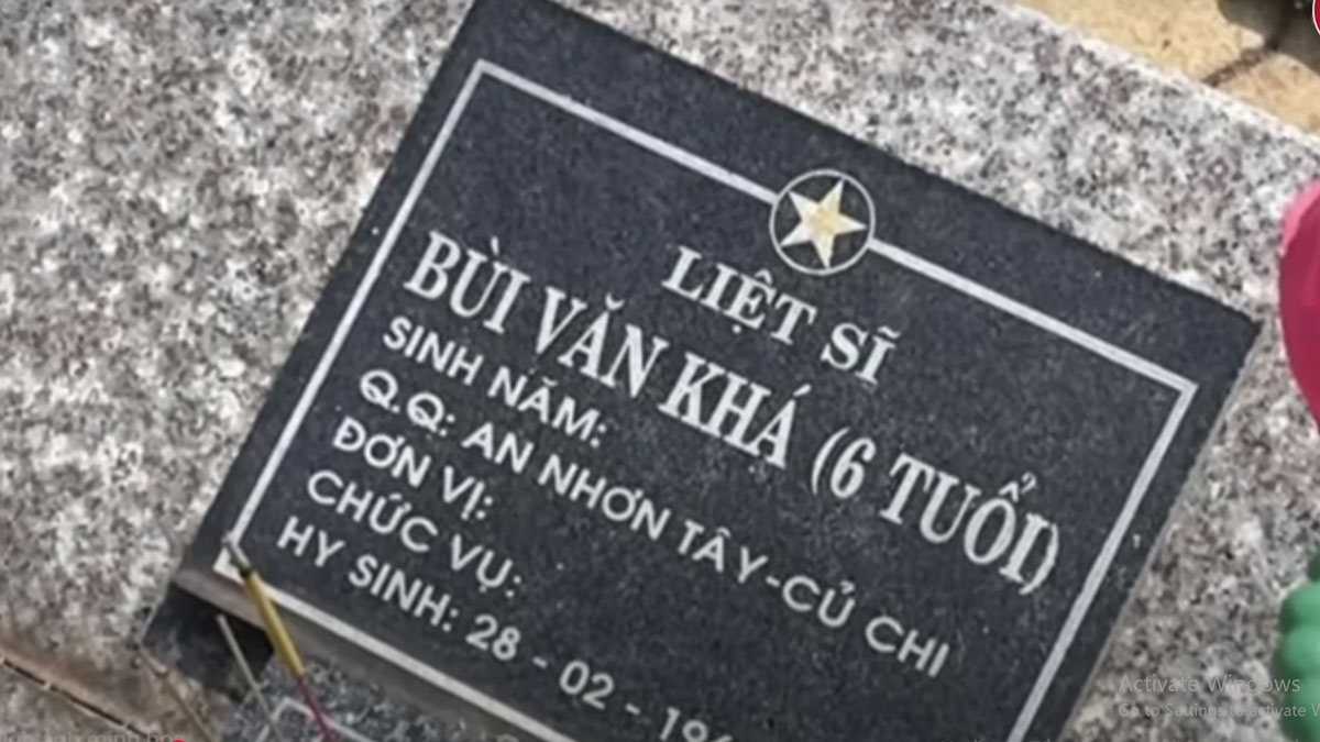 Phần mộ liệt sĩ có thông tin ghi "6 tuổi" khiến dư luận thắc mắc