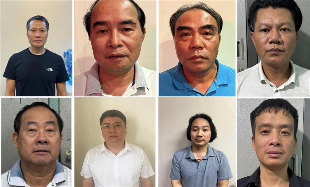 Các bị can trong vụ án. (Ảnh: Cơ quan công an cung cấp)