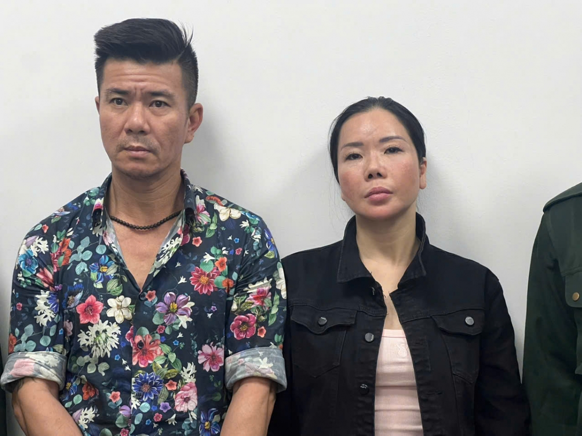 Đối tượng Nguyễn Thị Mai Anh cùng chồng là Lê Văn Đông.