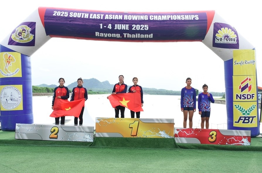 Vietnam tops medal table at Southeast Asian rowing championships. (Photo: sggp.org.vn)
