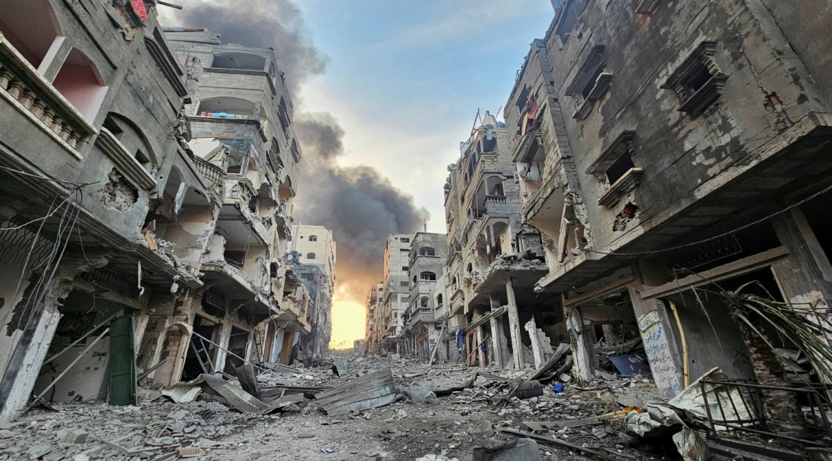 Cảnh đổ nát ở Gaza. Ảnh: Reuters