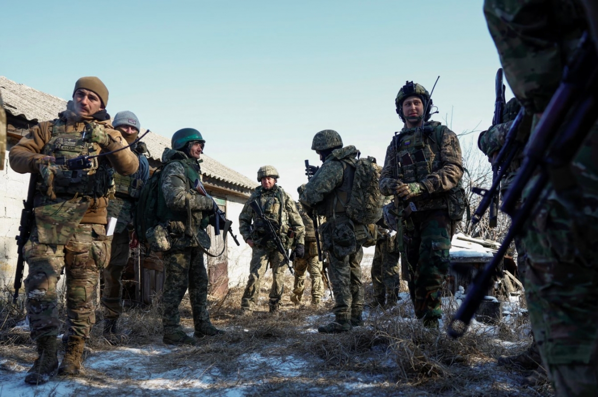 Quân nhân Ukraine ở Dnipropetrovsk. Ảnh: Reuters