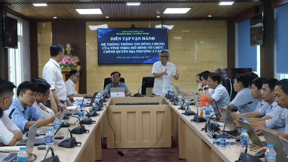 Quang cảnh buổi diễn tập (Ảnh: Sở KH-CN Đồng Nai)