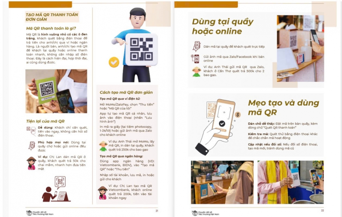 Bà con bán rau, bán cá, bán gia vị, cũng có thể “lên sàn”, chốt đơn bằng livestream, nhận thanh toán qua mã QR và chăm sóc khách hàng bằng chatbot