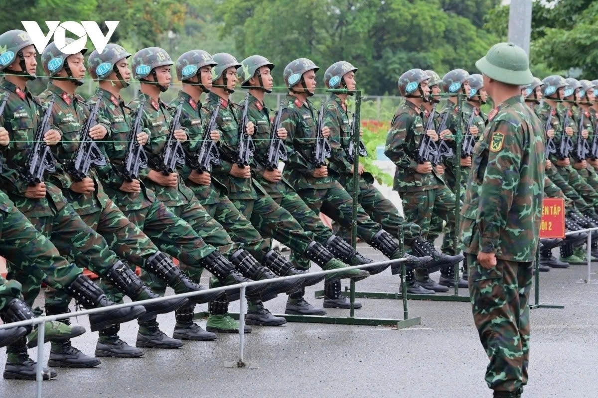 Các lực lượng tham gia diễu binh, diễu hành dịp 22/9 đang khẩn trương tập luyện.