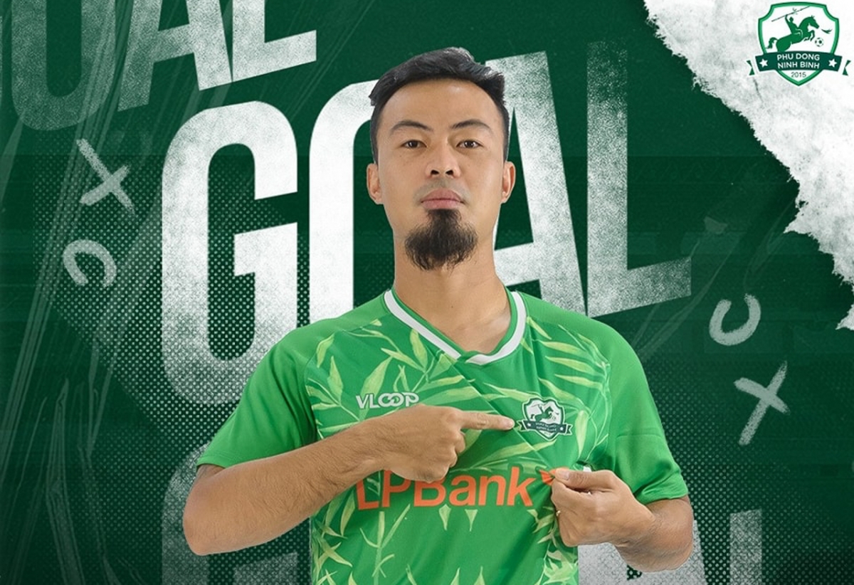 Thanh Thịnh ghi bàn thắng mở tỉ số (Ảnh: Ninh Bình FC)