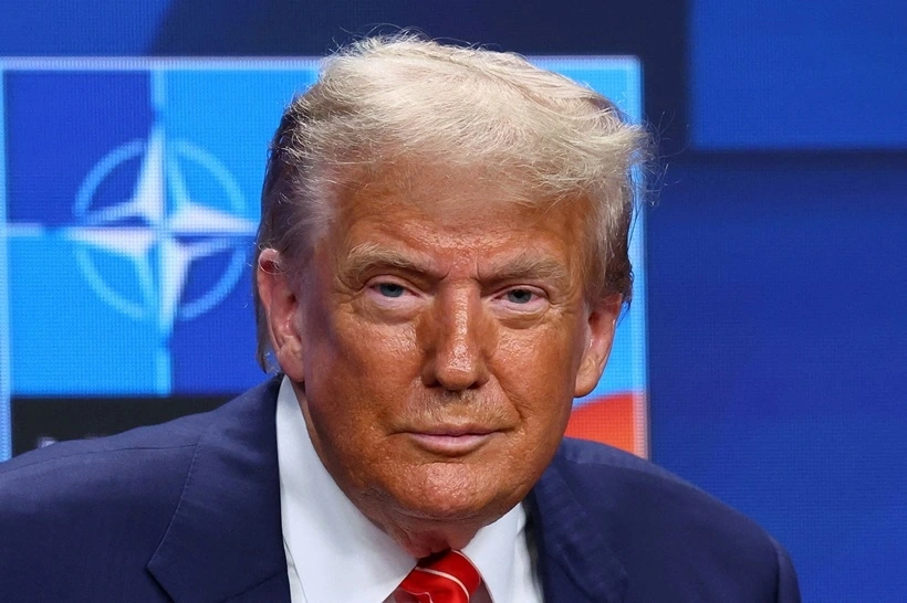 Tổng thống Mỹ Donald Trump tại Hội nghị thượng đỉnh NATO ở La Haye. Ảnh: Reuters