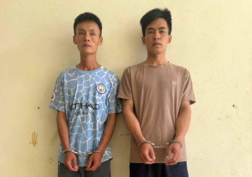 Đàm Đức Lâm (bên trái). Nguồn: Công an Cao Bằng