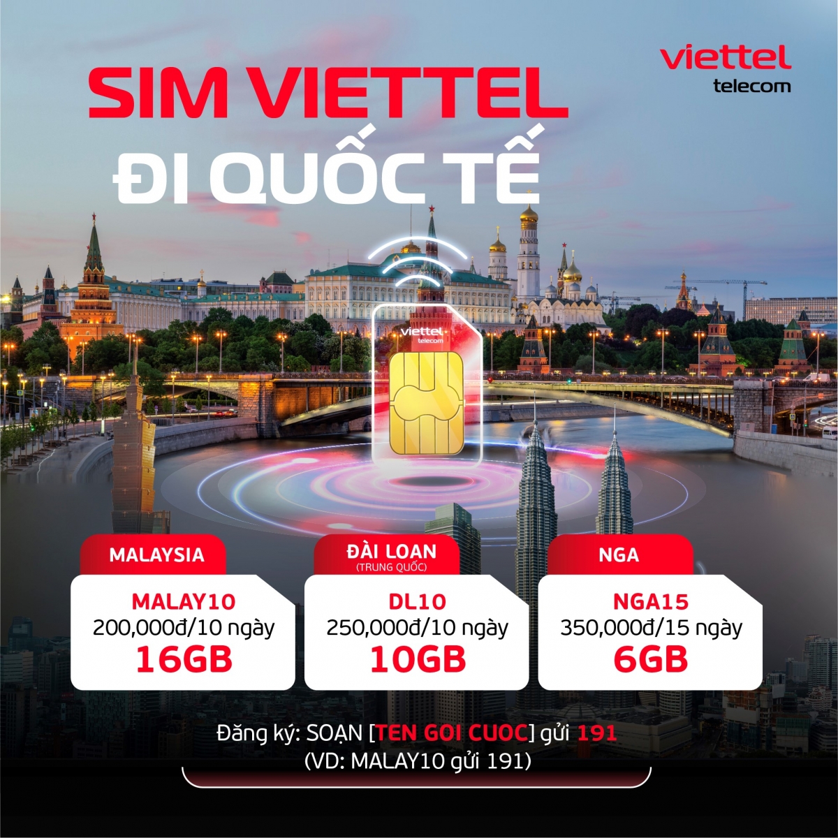 Gói data Roaming dành riêng cho Đài Loan (Trung Quốc), Malaysia và Nga có giá chỉ từ 20.000 đồng/ngày