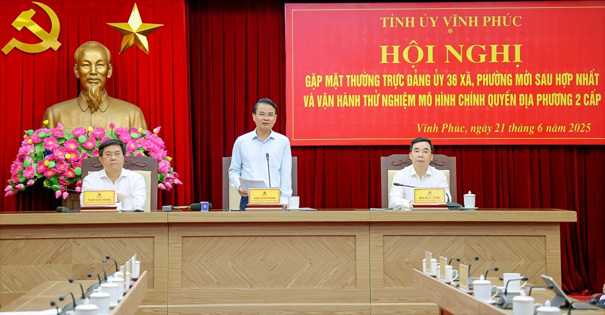 Bí thư tỉnh Vĩnh Phúc Đặng Xuân Phong chỉ đạo hoạt động vận hành thử nghiệm hoạt động mô hình chính quyền địa phương 2 cấp.