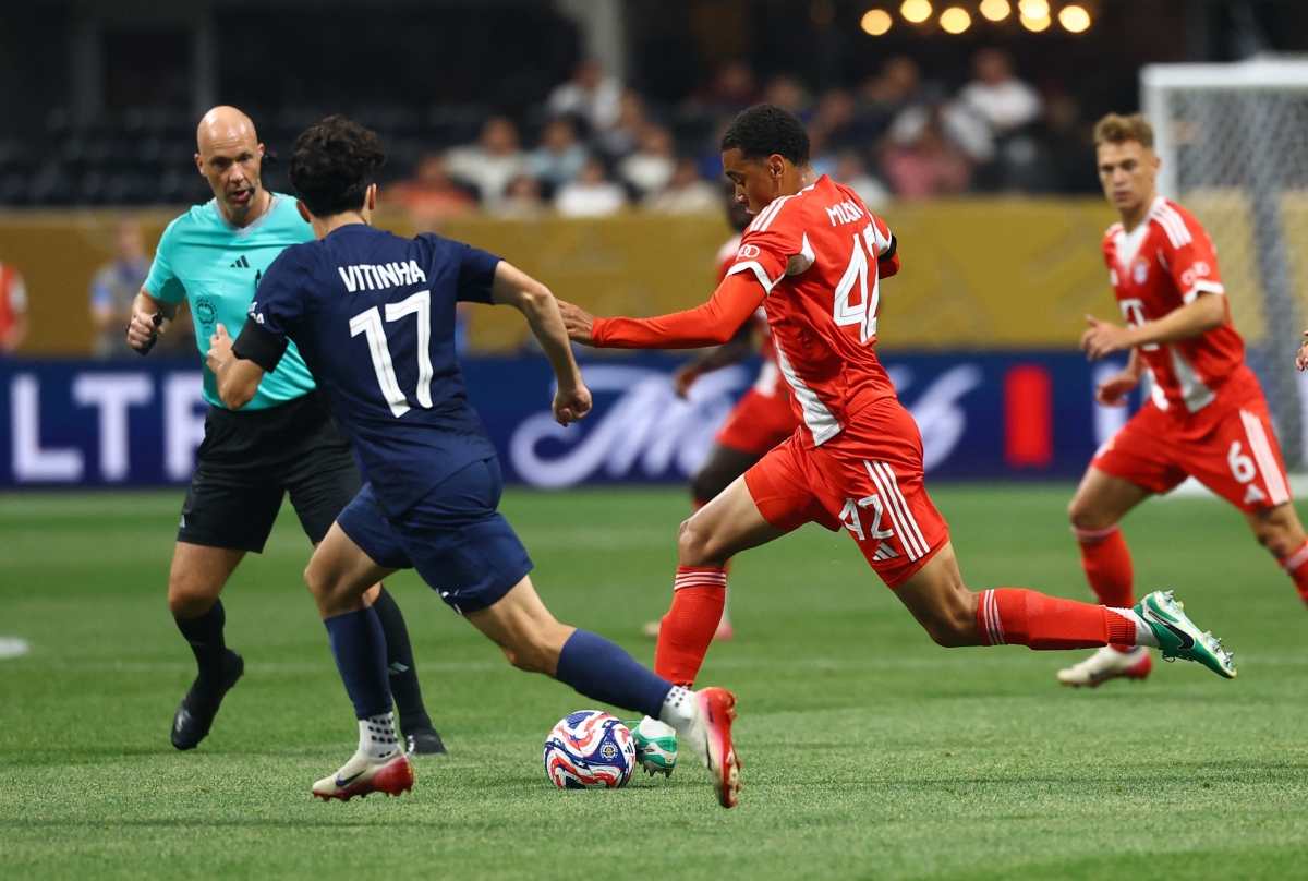 Trận đấu Bayern gặp PSG ở tứ kết Club World Cup diễn ra rất hấp dẫn. Musiala (số 42 của Bayern) là một trong những cầu thủ nổi bật. 