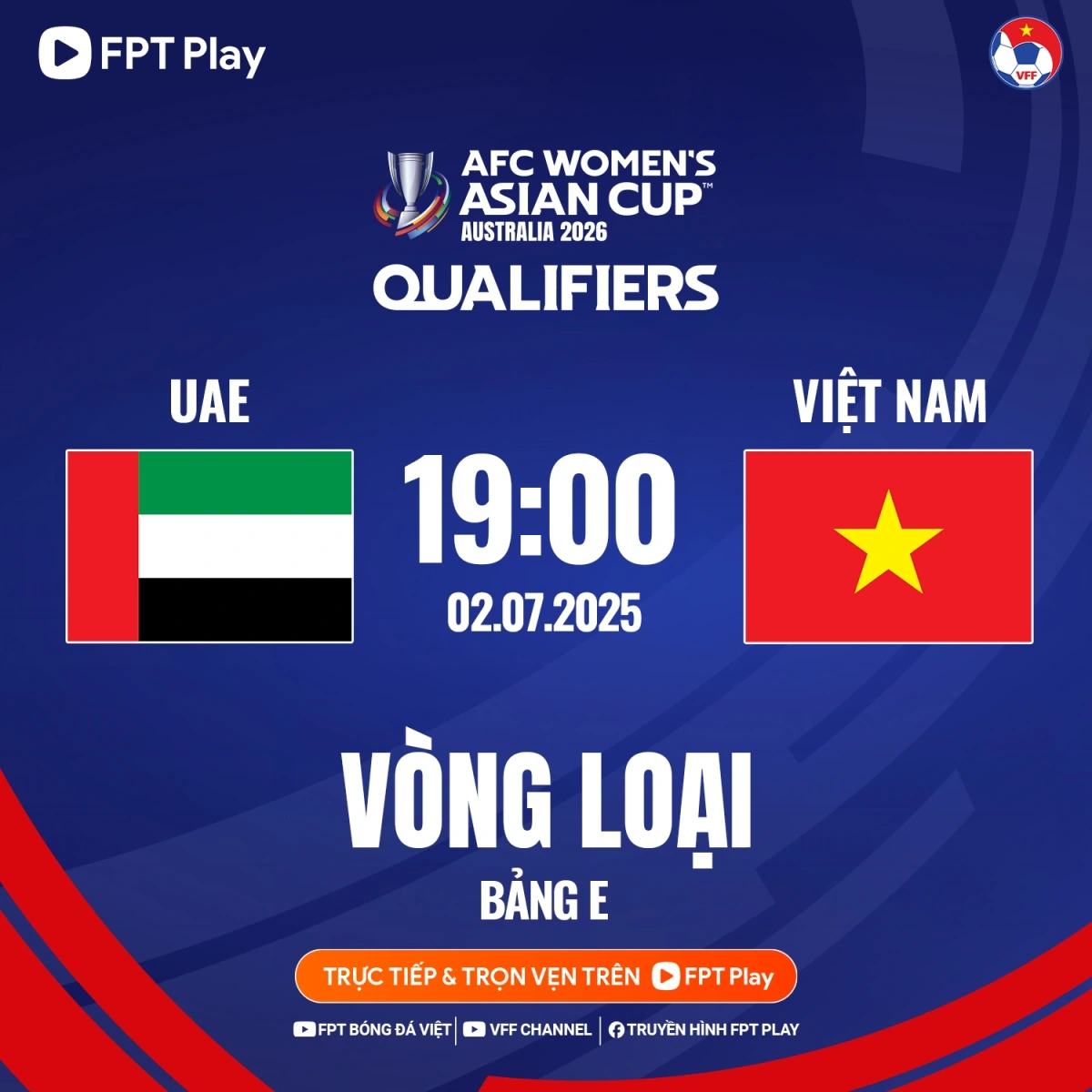 ĐT nữ UAE với ĐT nữ Việt Nam so tài vào lúc 19h tối nay 2/7.