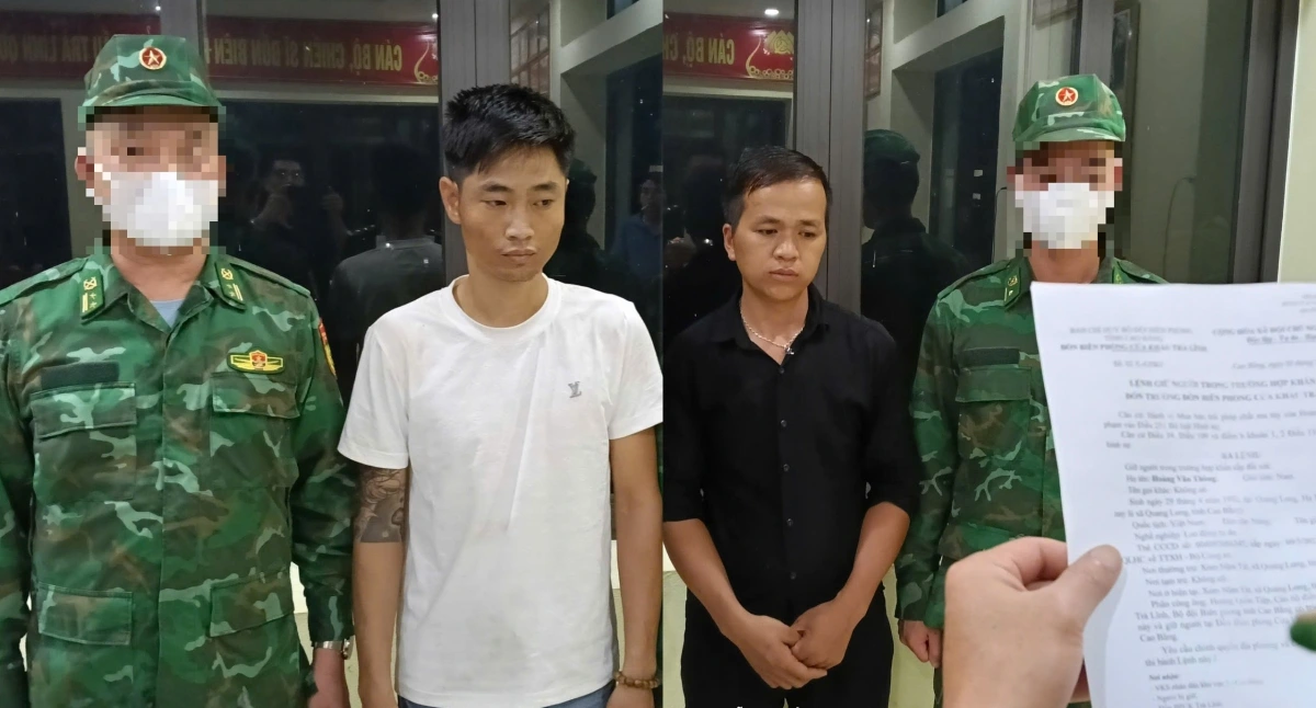 Các đối tượng Nguyễn Văn sáng và Hoàng Văn Thông bị bắt giữ