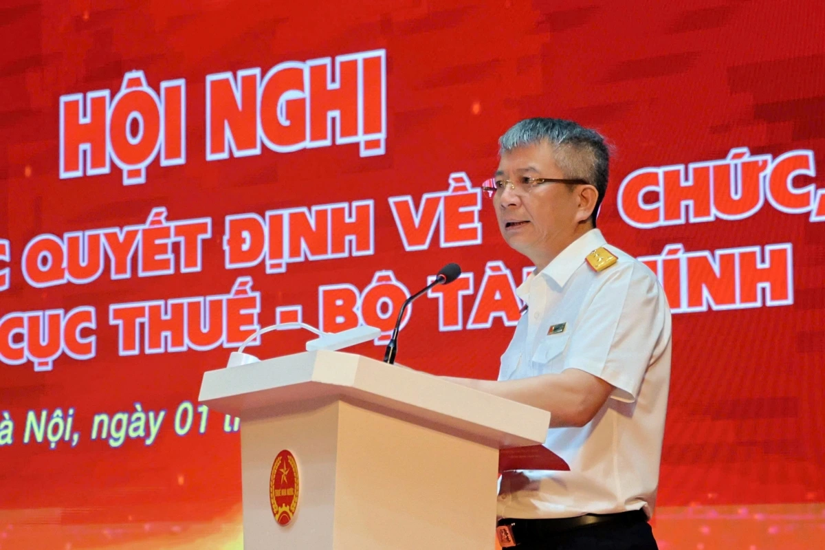 Cục trưởng Cục Thuế Mai Xuân Thành phát biểu tại hội nghị