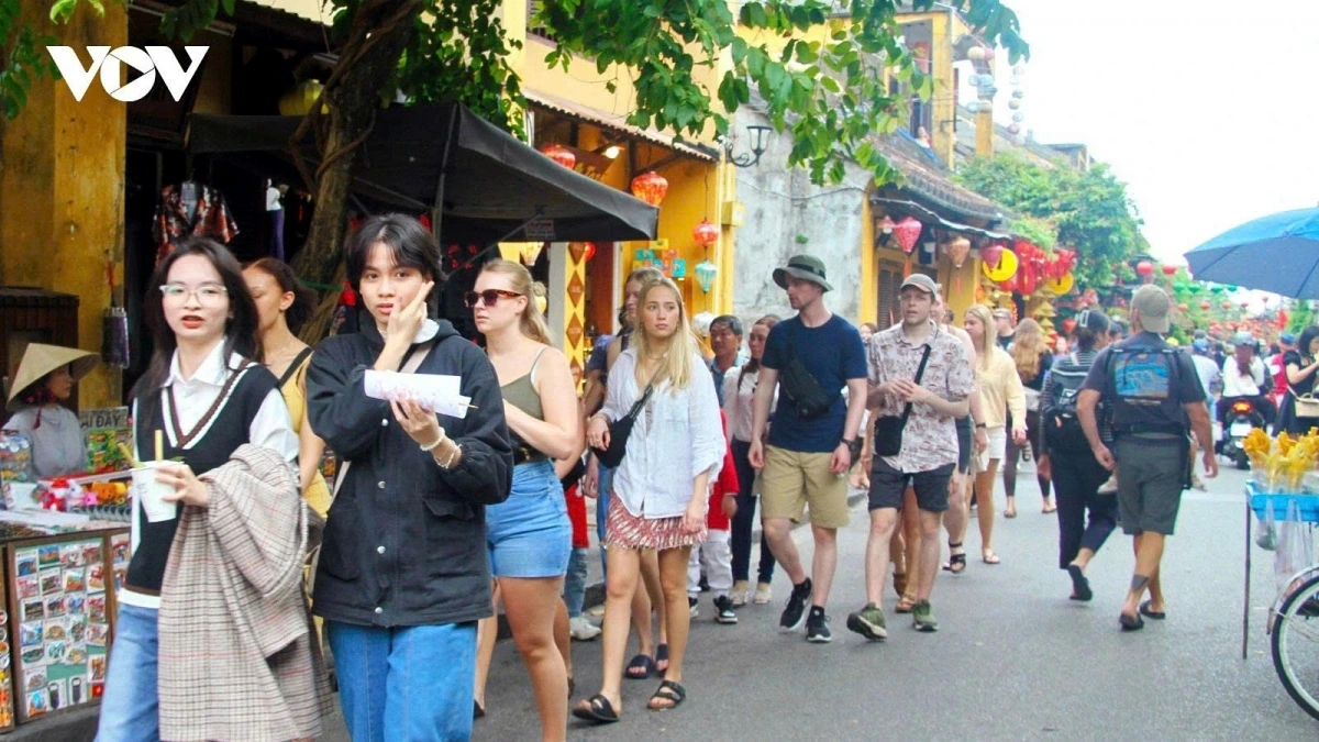 Crowds of foreign visitors explore Hoi An ancient town, a UNESCO World Heritage site in central Vietnam