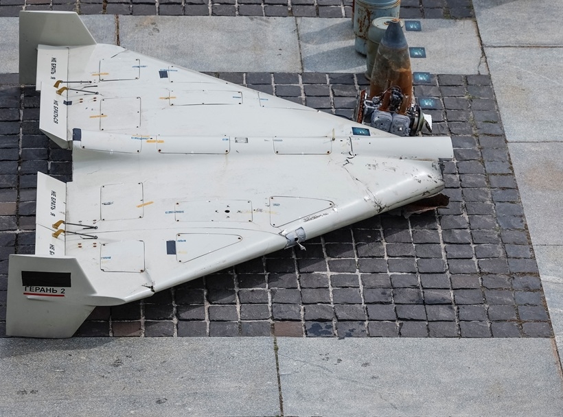 Máy bay không người lái (UAV) Shahed 136 do Iran sản xuất được Nga tấn công phóng vào lãnh thổ Ukraine.Reuters.JPG