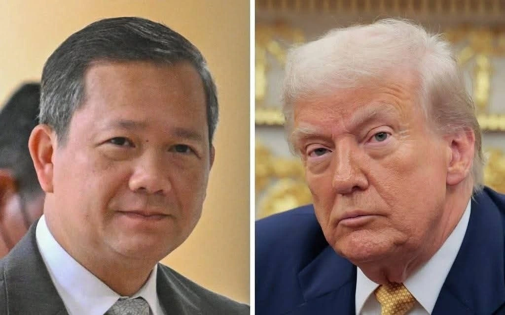 Thủ tướng Campuchia Hun Manet và Tổng thống Mỹ Donald Trump. Ảnh: New York Post.