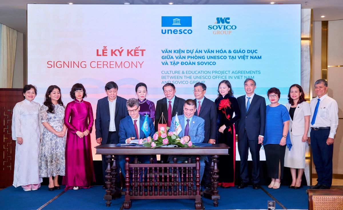 Lễ ký kết hợp tác của UNESCO và SOVICO triển khai dự án Xây dựng Trường học Hạnh phúc tại Việt Nam