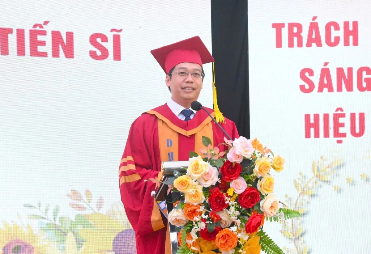 TS. Dương Trung Kiên phát biểu tại buổi lễ. Ảnh: CTV