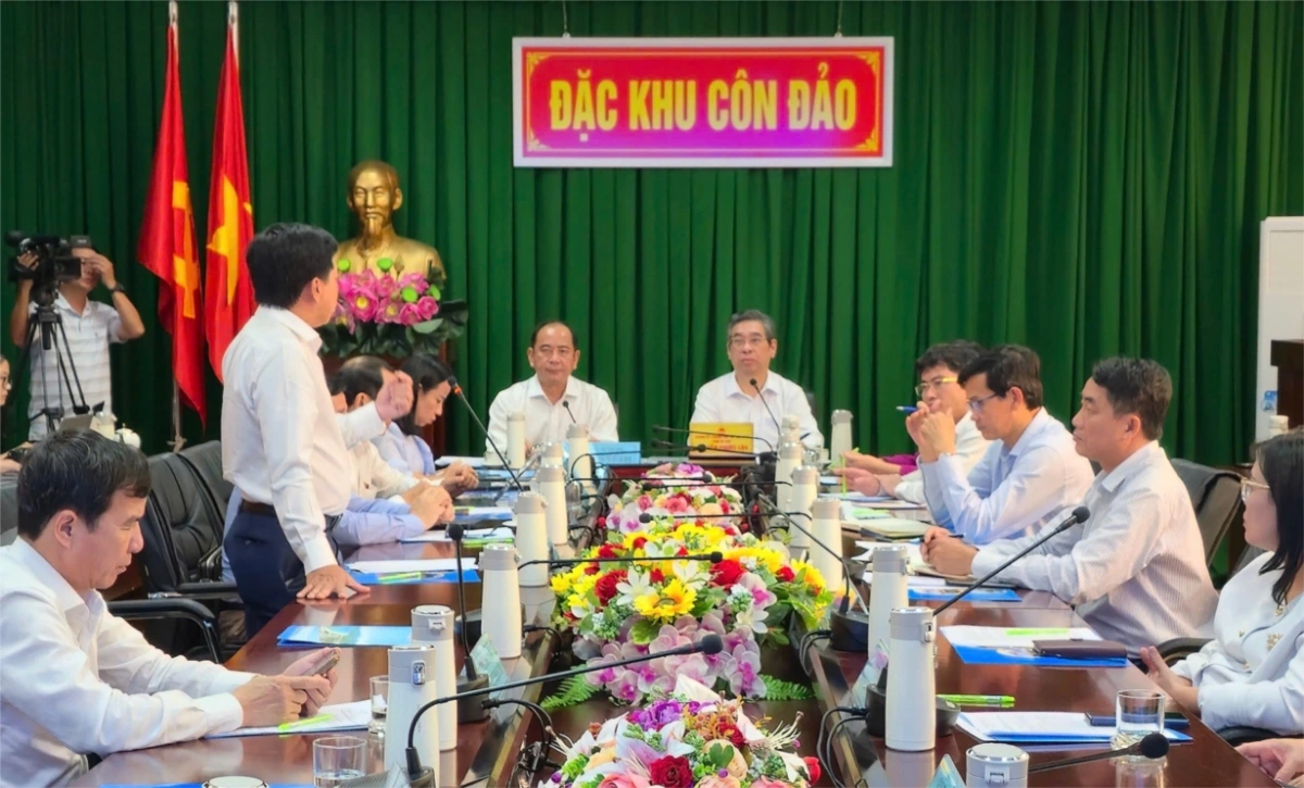 Các chuyên gia y tế đề xuất các giải pháp trước mắt và lâu dài giúp nâng cao năng lực y tế tại Đặc khu Côn Đảo (Ảnh Sở Y tế)