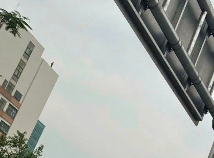Người phụ nữ trèo lên nóc Bệnh viện Bạch Mai