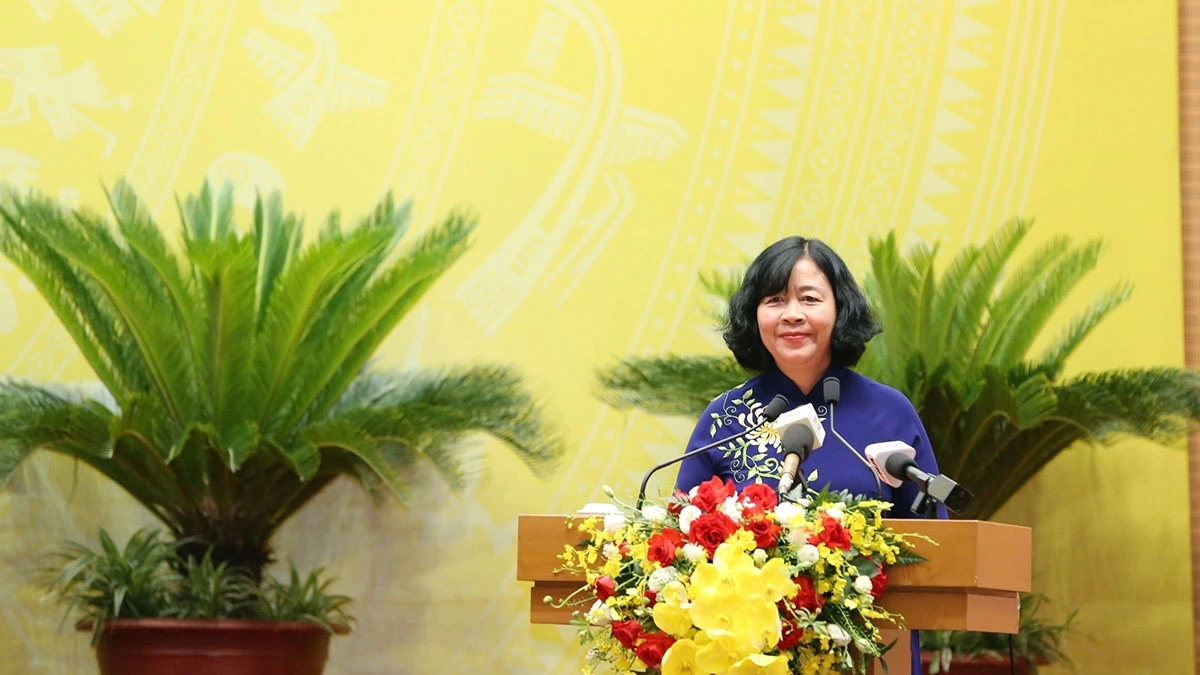 Bí thư Thành ủy Hà Nội Bùi Thị Minh Hoài phát biểu chỉ đạo kỳ họp thứ 25 HĐND thành phố Hà Nội khóa XVI